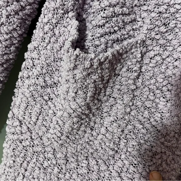 Zenana Falling for You Open Front Popcorn Cardigan Women's XL Lilac Purple - Picture 3 of 6